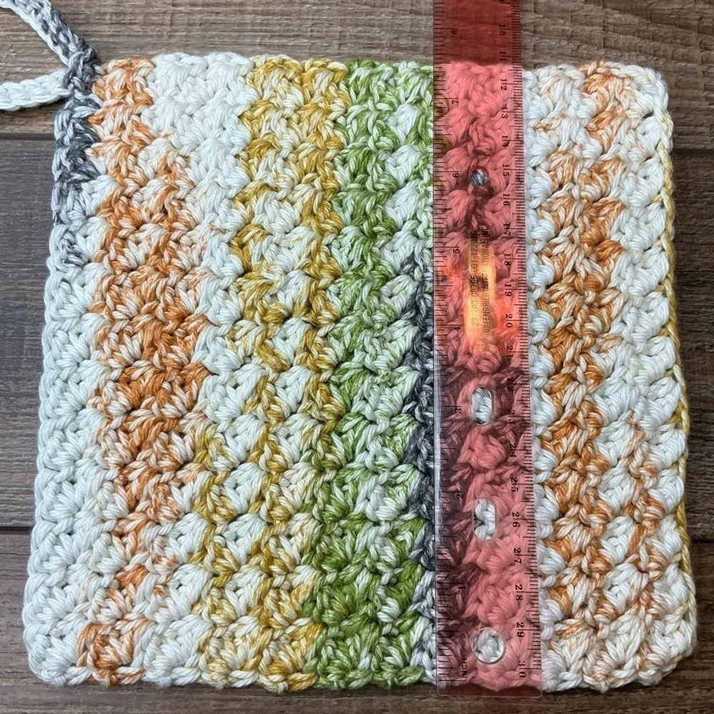 Crochet Dishcloth Washcloth Cotton Yarn Colorful‎ Handcrafted Handmade Hang Loop